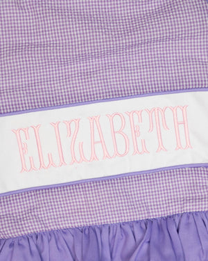 Purple Gingham Seersucker Personalized Swimsuit-FINAL SALE