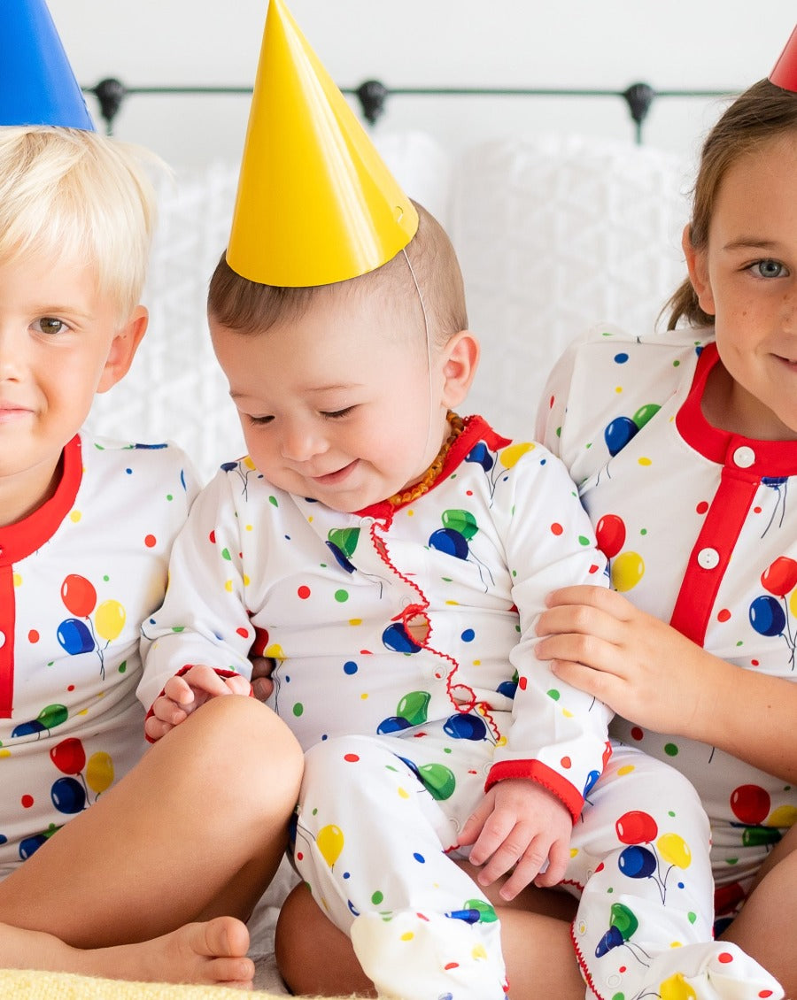 Birthday Balloons Footed Pajamas