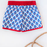 Patriotic Crown Print Swim Trunks- FINAL SALE