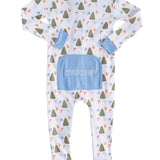 Woodland Creatures Pima Cotton Zip Up Pajamas- FINAL SALE