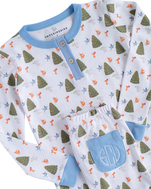 Woodland Creatures Pima Cotton Pajama Set-FINAL SALE