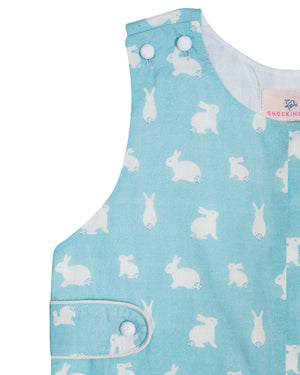 Hoppy Bunny Blue Shortall-FINAL SALE