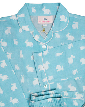 Hoppy Bunny Blue Pajama Set-FINAL SALE