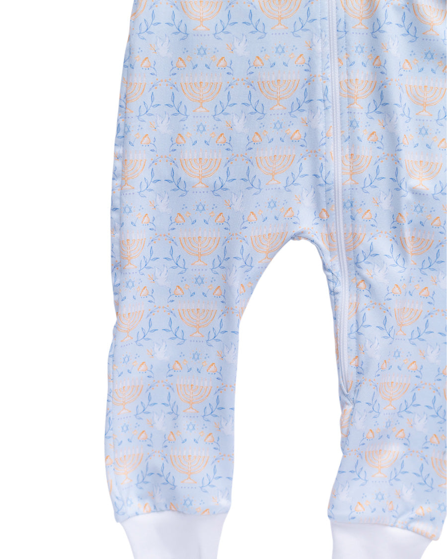 Happy Hanukkah Zip Up Pajamas- FINAL SALE