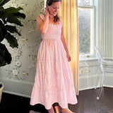 Pink Floral Frames Ladies Dress