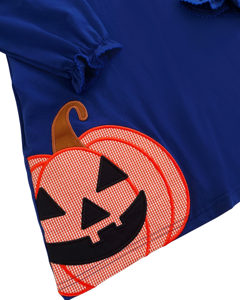 Jackolantern Applique Navy Knit Dress