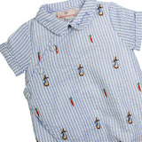 Bunnies and Carrots Embroidered Wesley Bubble