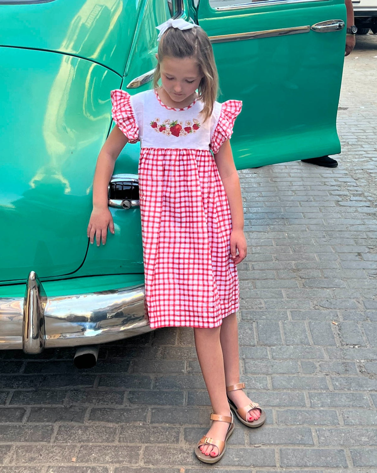 Strawberry Lemonade Girls Dress- FINAL SALE