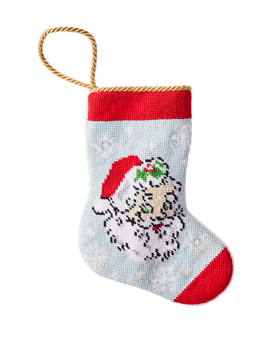 Vintage Santa Blue Bauble Stocking