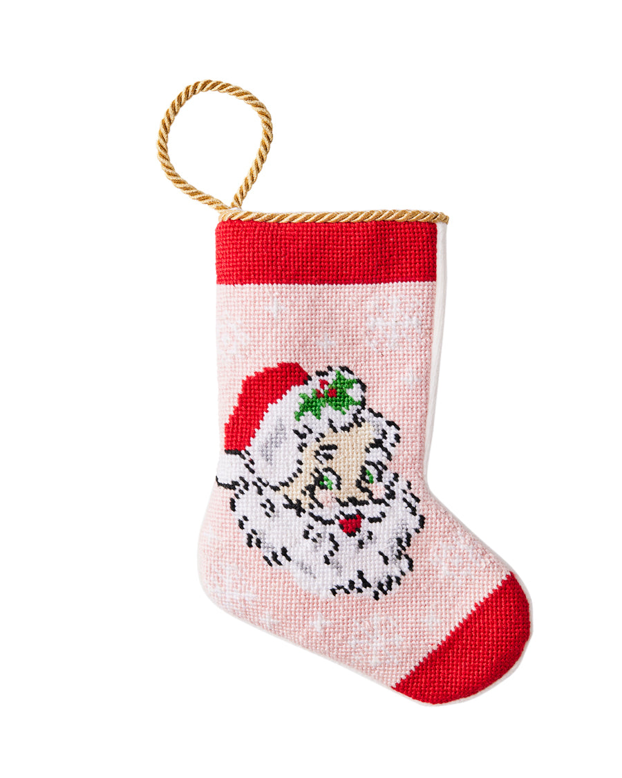 Vintage Santa Pink Bauble Stocking