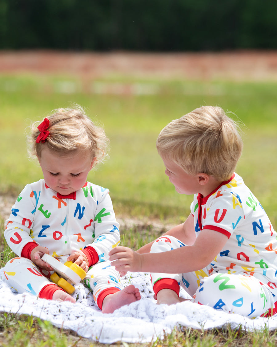 Alphabet Fun Zip Up Pajamas- FINAL SALE