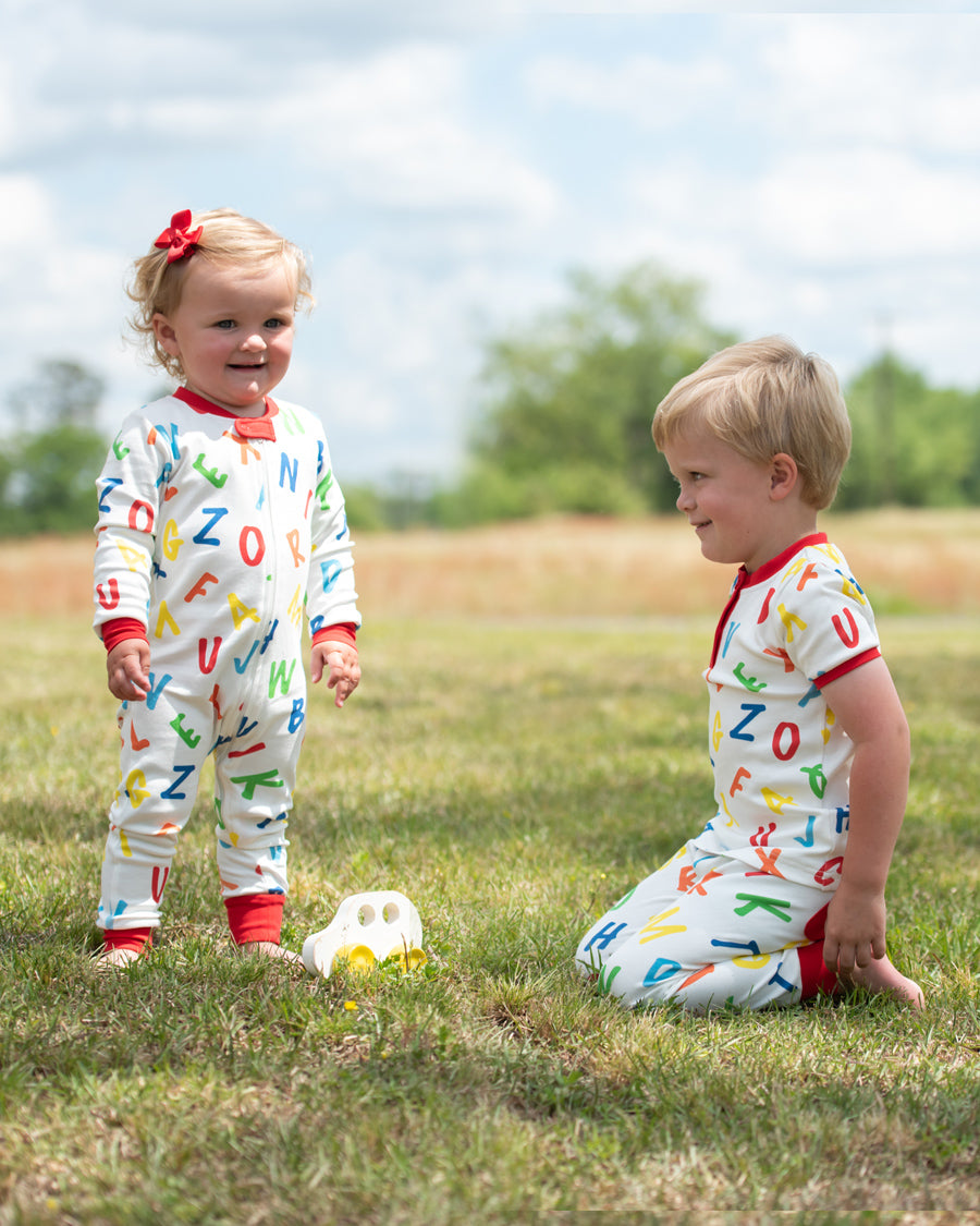 Alphabet Fun Zip Up Pajamas- FINAL SALE