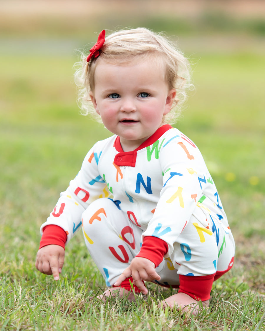 Alphabet Fun Zip Up Pajamas- FINAL SALE