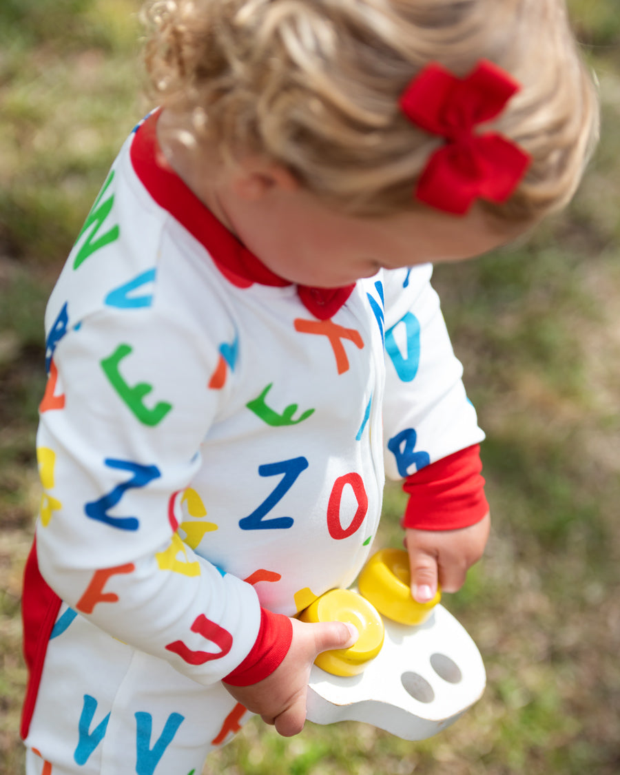 Alphabet Fun Zip Up Pajamas- FINAL SALE