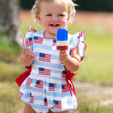 American Flag Blue Striped Girl Bubble