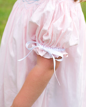 Bows Smocked Pink Bishop Dress