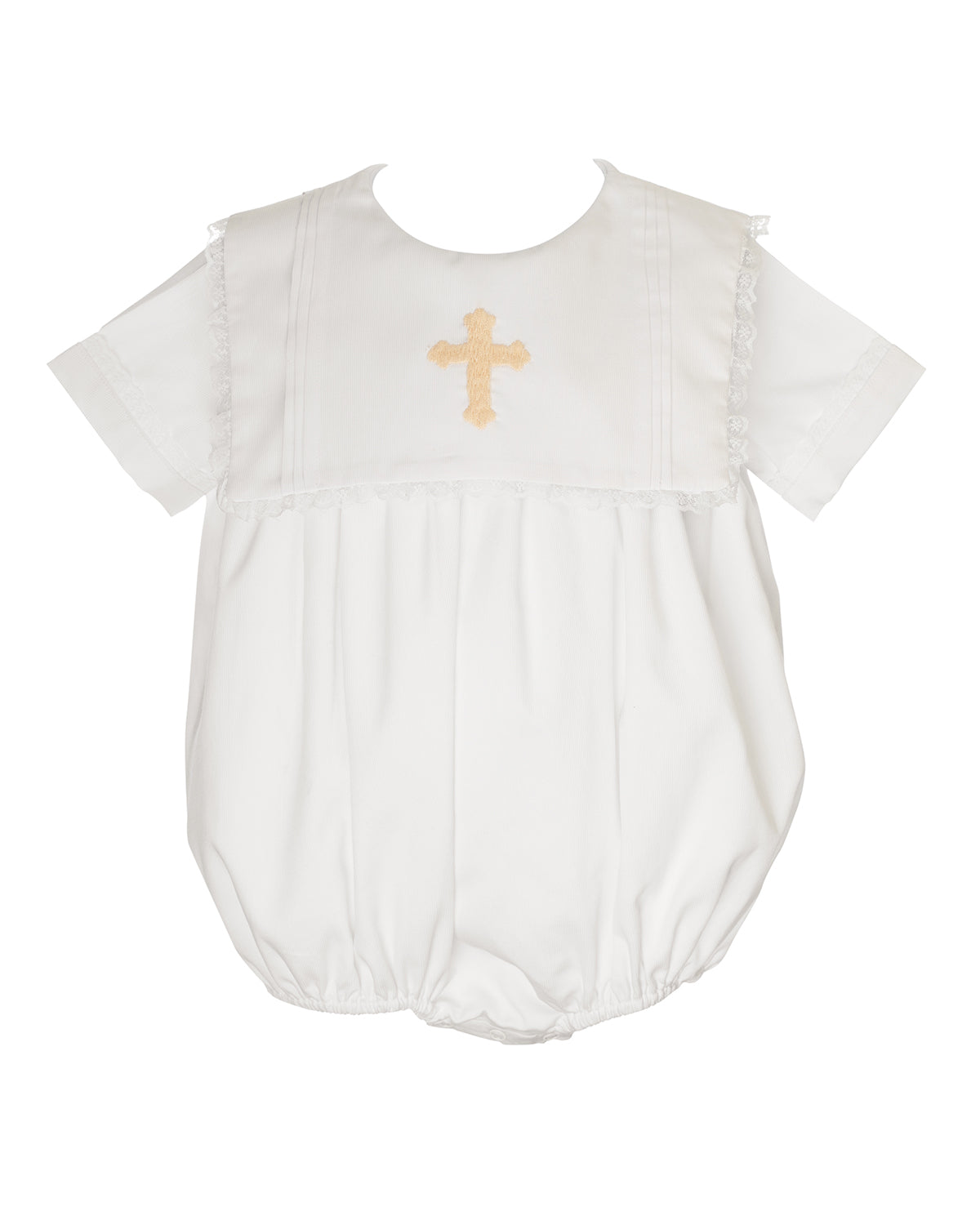 Cross Hand Embroidered Bubble with Bib Collar