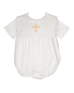 Cross Hand Embroidered Bubble with Bib Collar