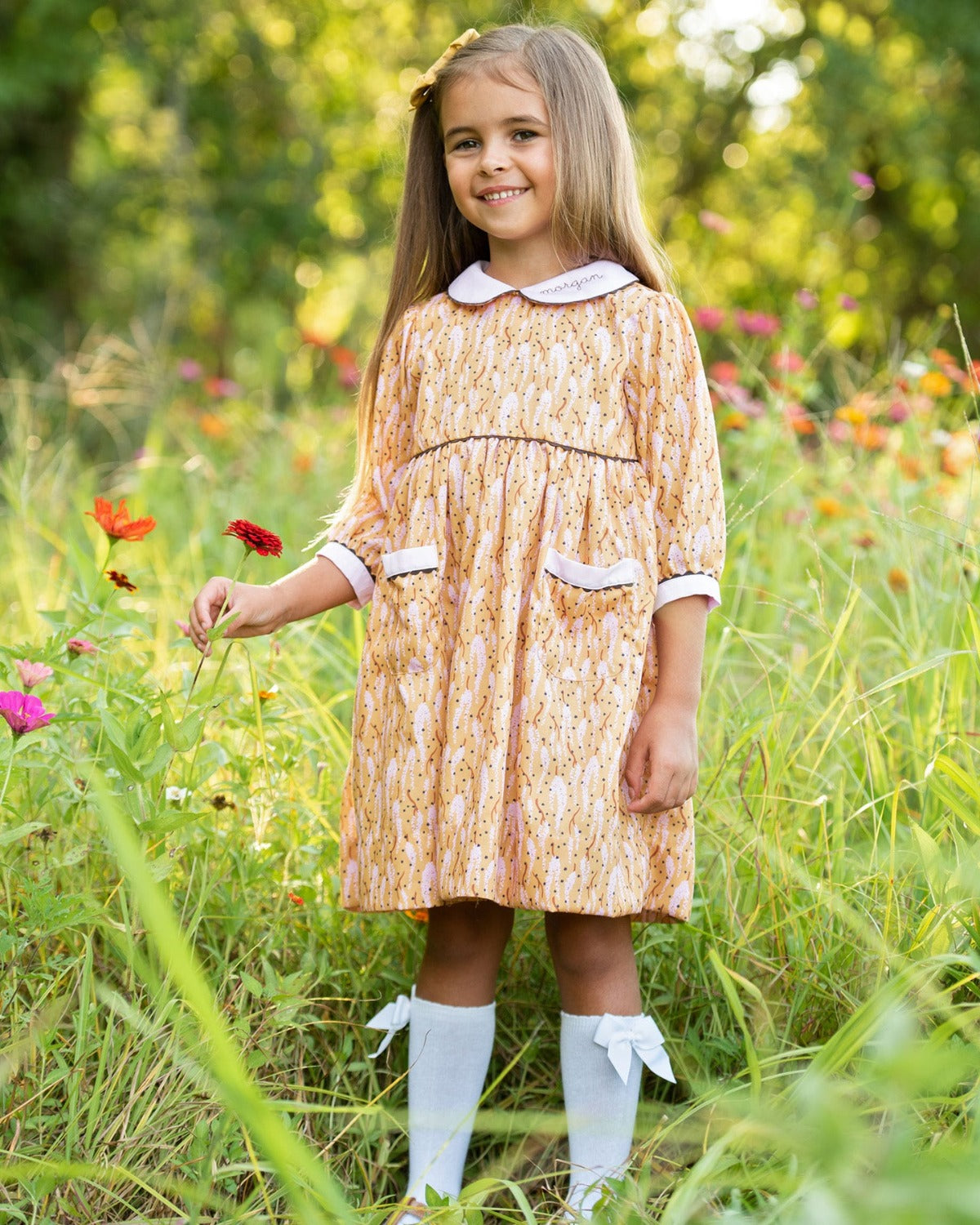 Pink and Cocoa Floral Dress