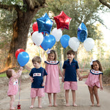 Flags Smocked Red Windowpane Dress