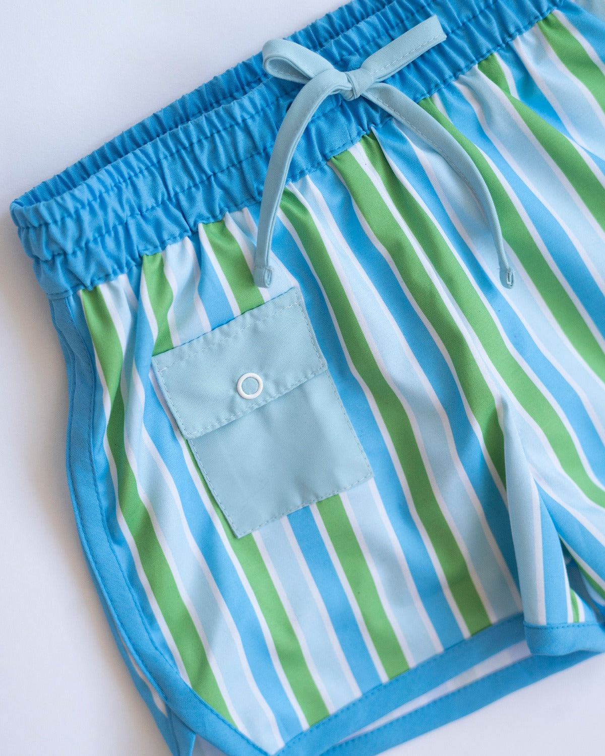 Blue and Green Striped Swim Trunks-FINAL SALE