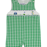 Golf Smocked Green Checked Shortall