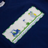 Golf Smocked Green Checked Shorts Set