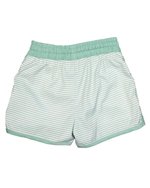 Green Stripes Vintage Hem Swim Trunks-FINAL SALE