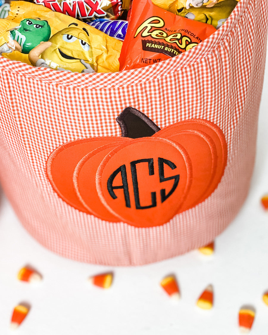 Jack O&#39;Lantern Applique Trick Or Treat Bag