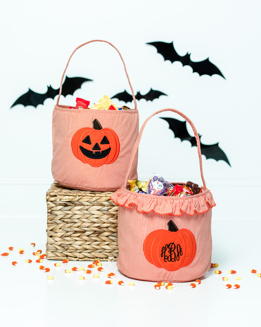 Jack O&#39;Lantern Applique Trick Or Treat Bag