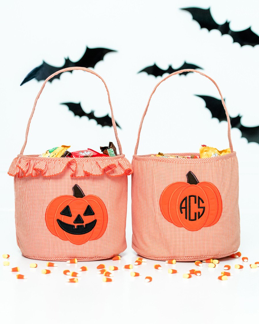 Jack O&#39;Lantern Applique Trick Or Treat Bag