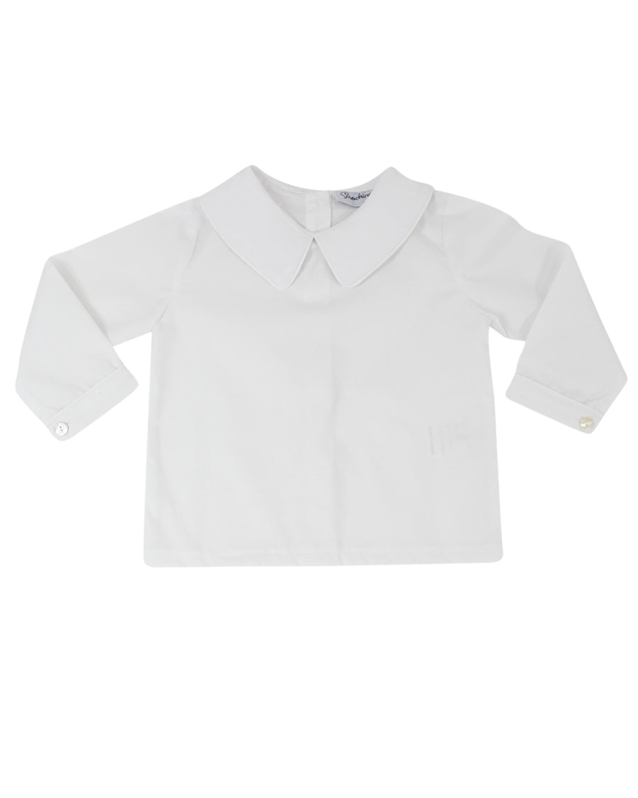 Boys Peter Pan Collar Long Sleeve Shirt