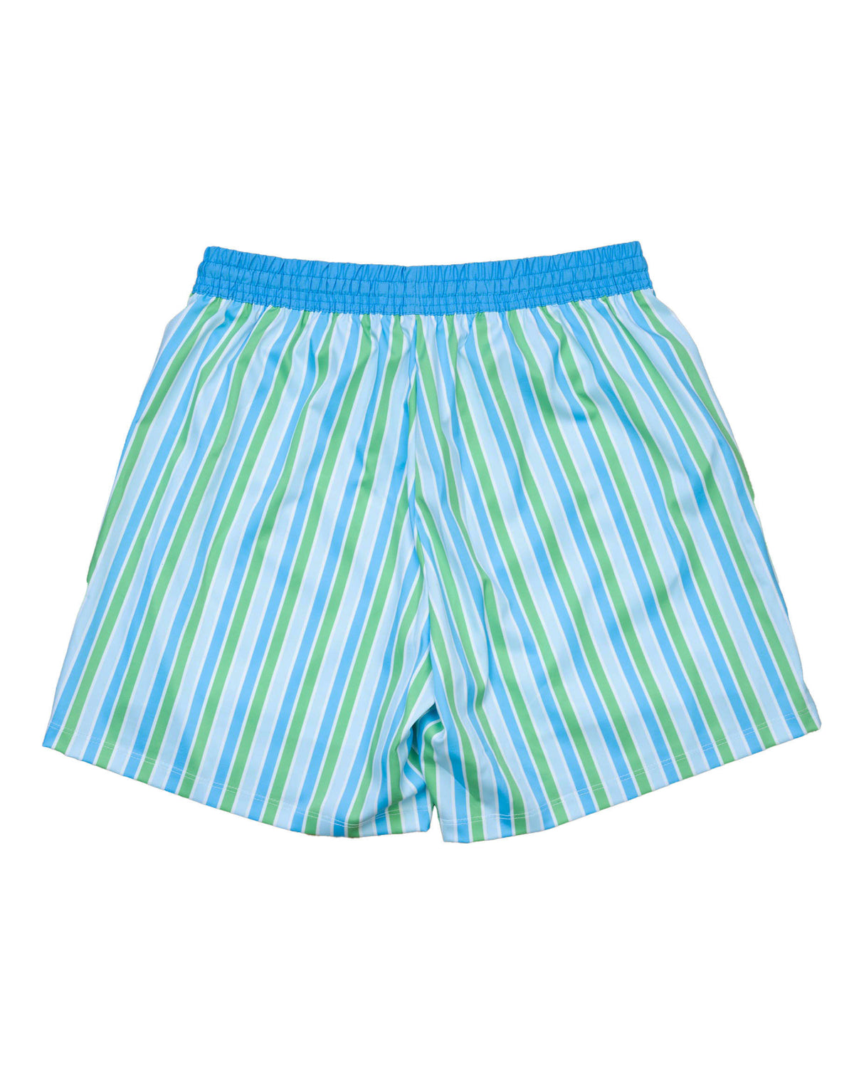 Men&#39;s Blue and Green Striped Swim Trunks-FINAL SALE