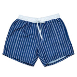 Navy Striped Mens Swim Trunks-FINAL SALE