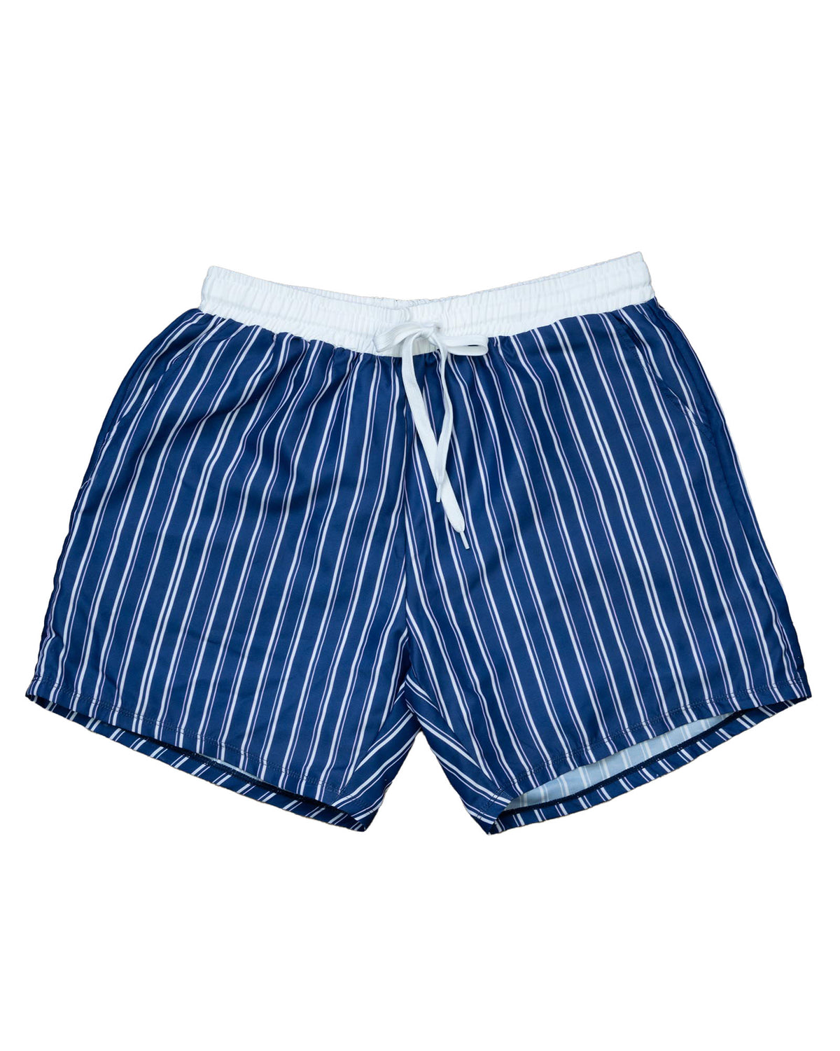 Navy Striped Mens Swim Trunks-FINAL SALE