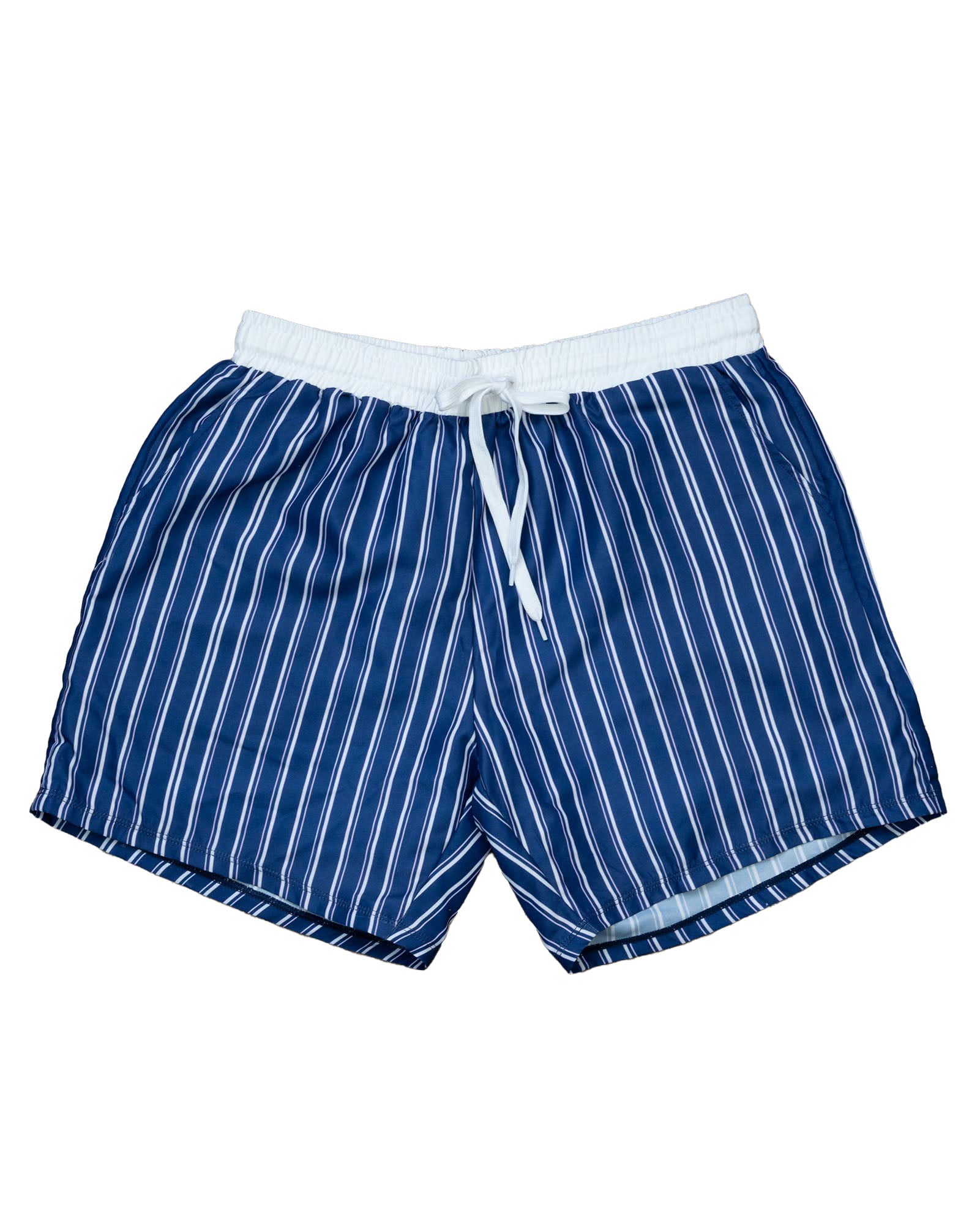 Navy Striped Mens Swim Trunks-FINAL SALE