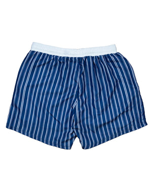 Navy Striped Mens Swim Trunks-FINAL SALE