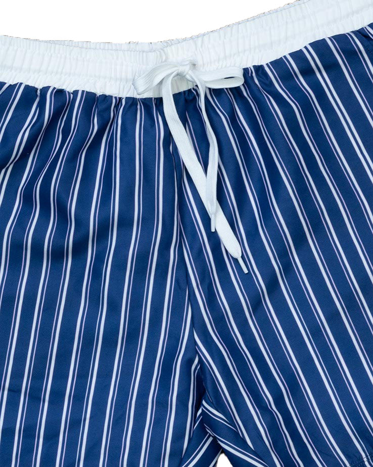 Navy Striped Mens Swim Trunks-FINAL SALE