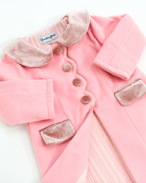 Pink Coat With Velvet Trim