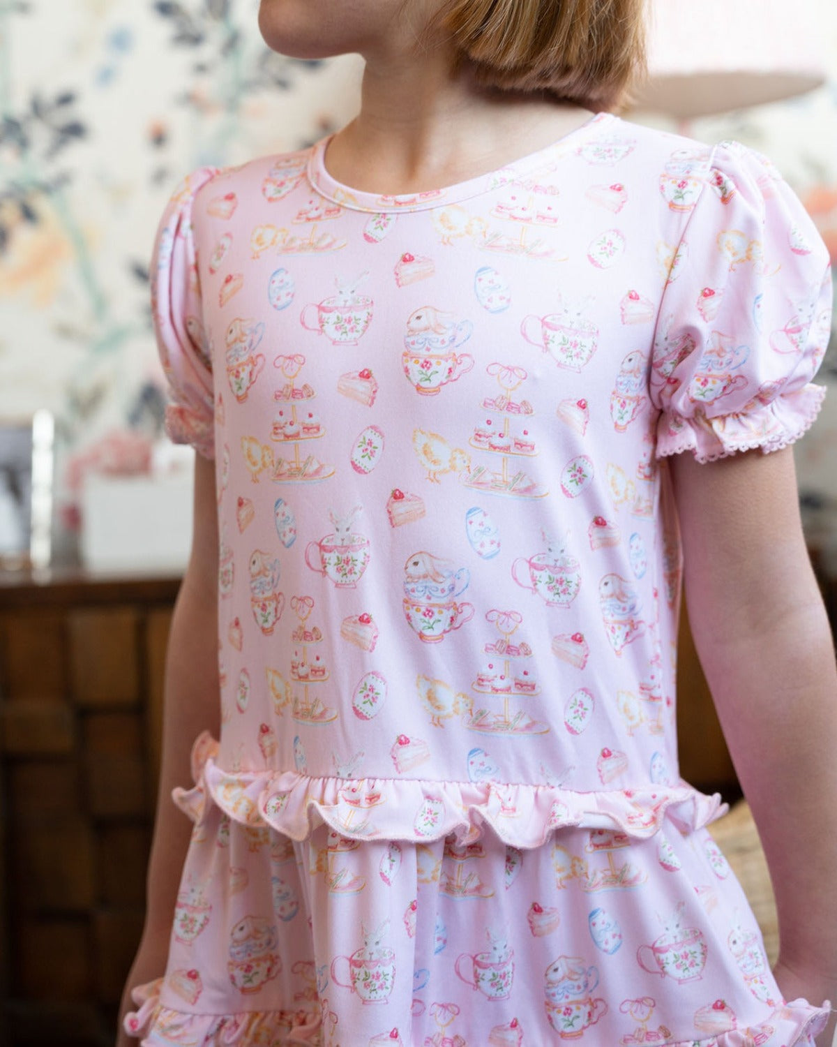 Bunny Tea Party Knit Ruffle Dress- FINAL SALE